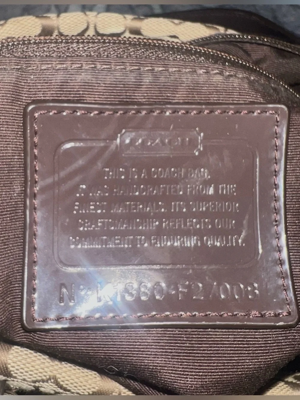 Coach F27008 Signature Brown Stripe Tote Shoulder Bag Y2K